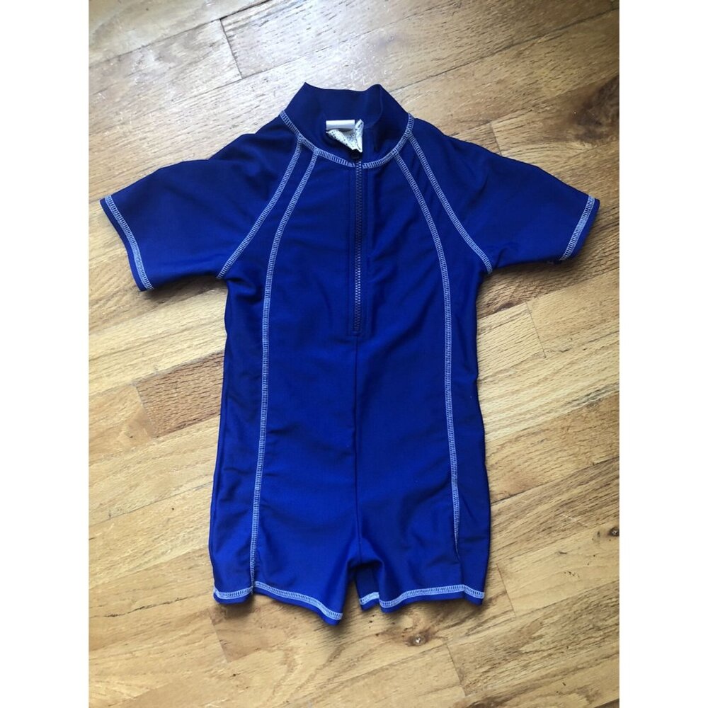 Ll Bean 12-18M Blue One Piece Zip Up Rash Guard